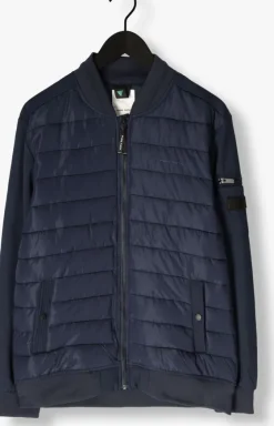 donkerblauwe pure path gewatteerde jas regular fit padded jackets