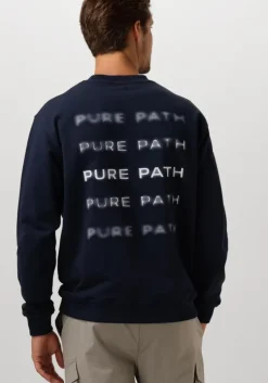 donkerblauwe pure path sweater loose fit sweaters crewneck305