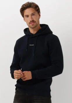 donkerblauwe pure path sweater essential logo hoodie