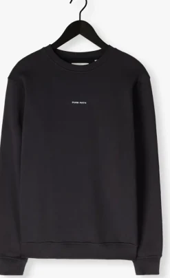 donkerblauwe pure path trui regular fit crewneck ls sweaters