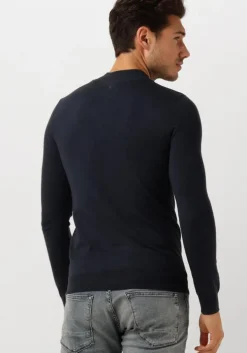 donkerblauwe pure path trui essential knitwear halfzip sweater