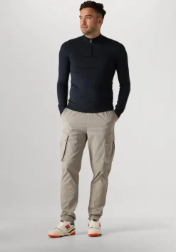 donkerblauwe pure path trui essential knitwear halfzip sweater