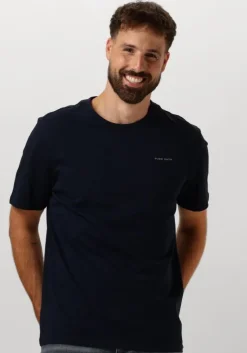donkerblauwe pure path t-shirt regular fit t-shirts crewneck ss103