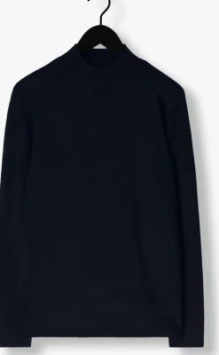donkerblauwe purewhite coltrui essential knit mockneck ls