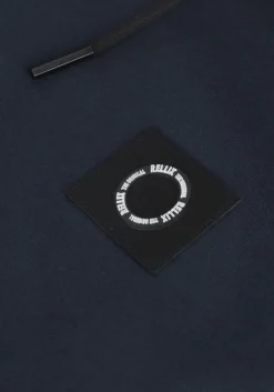 donkerblauwe rellix trui hooded sweat badge