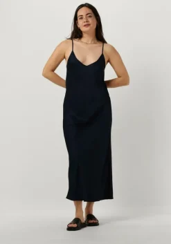 donkerblauwe resort finest midi jurk slip dress