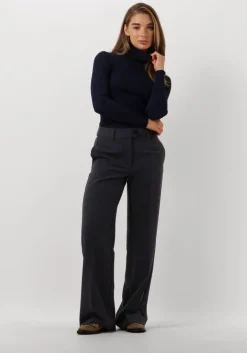 donkerblauwe rosemunde coltrui silk t-shirt w/ roller neck