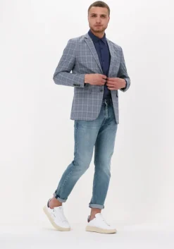 donkerblauwe scotch & soda casual overhemd regular fit garment-dyed linen shirt