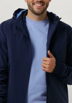 donkerblauwe scotch & soda jack hooded colourblock jacket