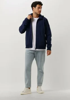 donkerblauwe scotch & soda jack hooded colourblock jacket