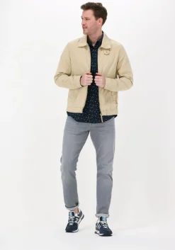 donkerblauwe scotch & soda casual overhemd slim fit printed poplin shirt