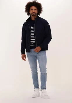 donkerblauwe scotch & soda jack classic harrington soft-shell jacket