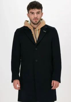 donkerblauwe scotch & soda mantel 163276 - single breasted wool-