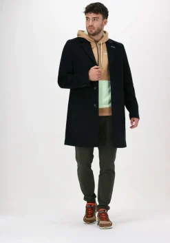 donkerblauwe scotch & soda mantel 163276 - single breasted wool-
