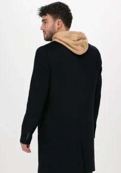 donkerblauwe scotch & soda mantel 163276 - single breasted wool-