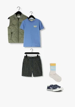 donkerblauwe scotch & soda korte broek yarn-dyed stripe seersucker shorts