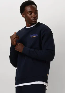donkerblauwe scotch & soda trui front back artwork sweatshirt