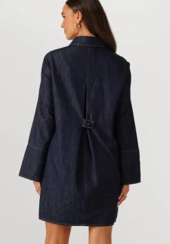 donkerblauwe second female mini jurk dera denim tunic dress