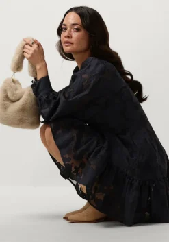 donkerblauwe selected femme mini jurk slfcathi-sadie short v-neck dress