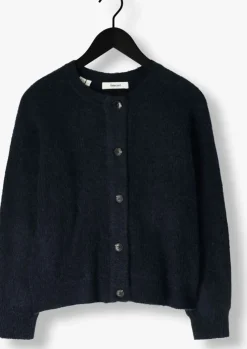 donkerblauwe selected femme vest slflulu ls knit short cardigan