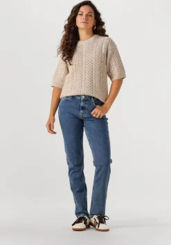 donkerblauwe selected femme slim fit jeans slfslim bea-kori mw jeans