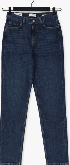 donkerblauwe selected femme slim fit jeans slfamy hw slim row blu jeans u