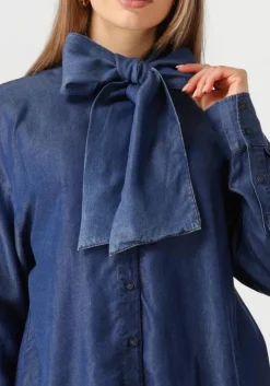 donkerblauwe selected femme blouses slfjanna ls relaxed chambray shirt