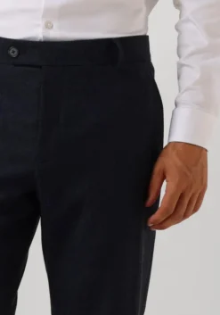 donkerblauwe selected homme pantalon slhslim-reed wool trs