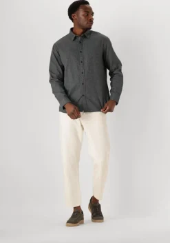 donkerblauwe selected homme casual overhemd slhreg-owen flannel mix shirt