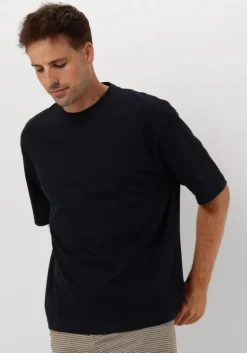 donkerblauwe selected homme t-shirt slhlooseoscar ss o-neck tee noos