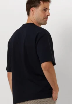 donkerblauwe selected homme t-shirt slhlooseoscar ss o-neck tee noos