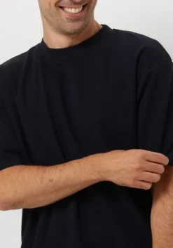 donkerblauwe selected homme t-shirt slhlooseoscar ss o-neck tee noos