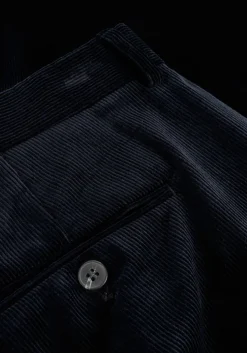 donkerblauwe selected homme pantalon slhreg-duca corduroy p