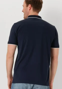 donkerblauwe selected homme polo slhfave sport zip ss polo noos