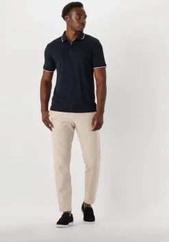 donkerblauwe selected homme polo slhfave sport zip ss polo noos