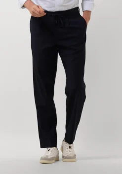 donkerblauwe selected homme pantalon slh190-reg tapered leroy pleat pant