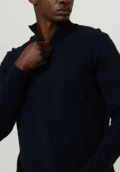 donkerblauwe selected homme trui slhberg half zip cardigan noos