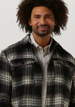 donkerblauwe selected homme overshirt loosepablo ls check