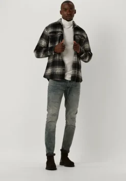 donkerblauwe selected homme overshirt loosepablo ls check