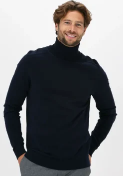 donkerblauwe selected homme coltrui slhberg roll neck noos