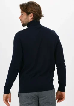 donkerblauwe selected homme coltrui slhberg roll neck noos