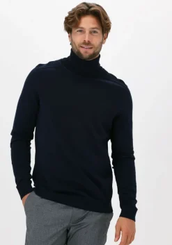 donkerblauwe selected homme coltrui slhberg roll neck noos