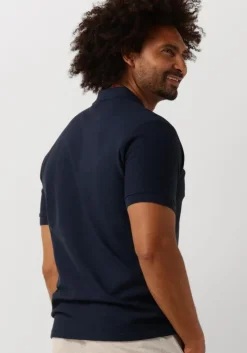 donkerblauwe selected homme t-shirt slhmaurice structure ss polo