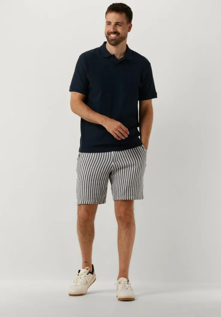 donkerblauwe selected homme t-shirt slhmaurice structure ss polo