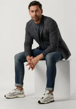 donkerblauwe selected homme colberts slhslim-knox check blz b