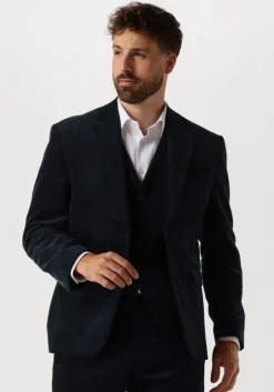 donkerblauwe selected homme gilet slhreg-duca corduroy