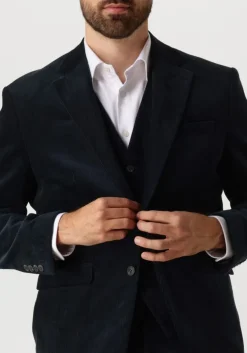 donkerblauwe selected homme gilet slhreg-duca corduroy