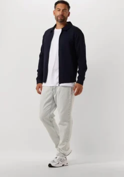 donkerblauwe selected homme vest slhemanuel soft full zip sweat noos