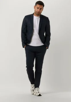 donkerblauwe selected homme pantalon slhslim-state flex bl str trs