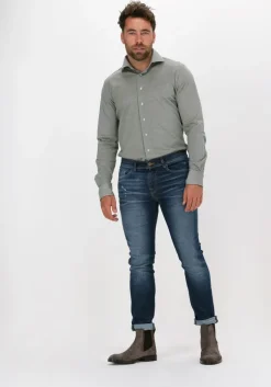 donkerblauwe selected homme slim fit jeans slim-leon 4074 d.b. superst